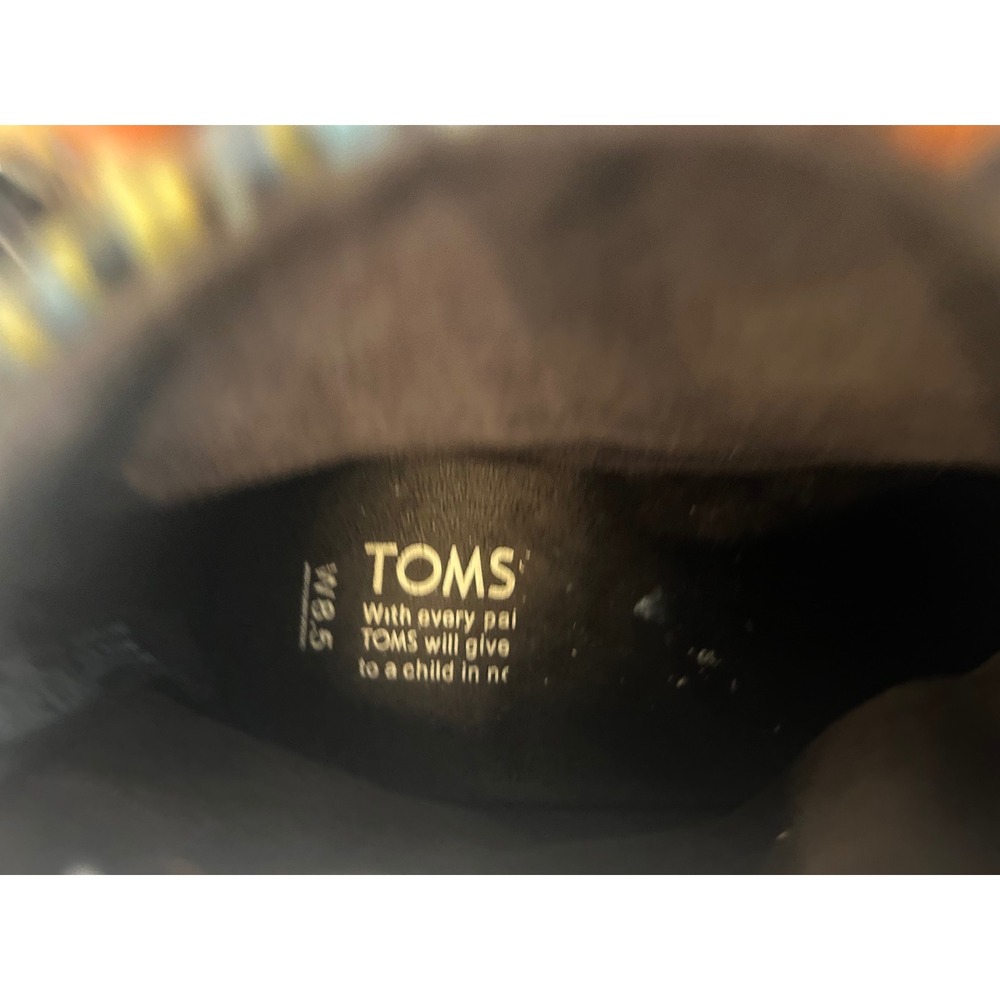 TOMS Ankle Booties Brown Suede Multi-Color Woven Tassel Zip Block Heel Boots - Picture 3 of 8
